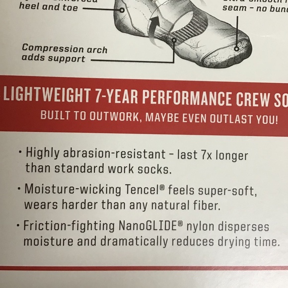 Duluth Men's 7-Year Lightweight Performance Crew Socks Gray Brown Black Medium - Picture 8 of 8